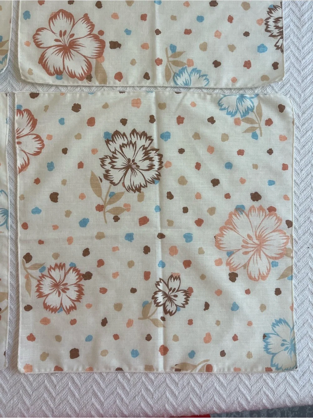 Vintage Cotton Floral Napkins